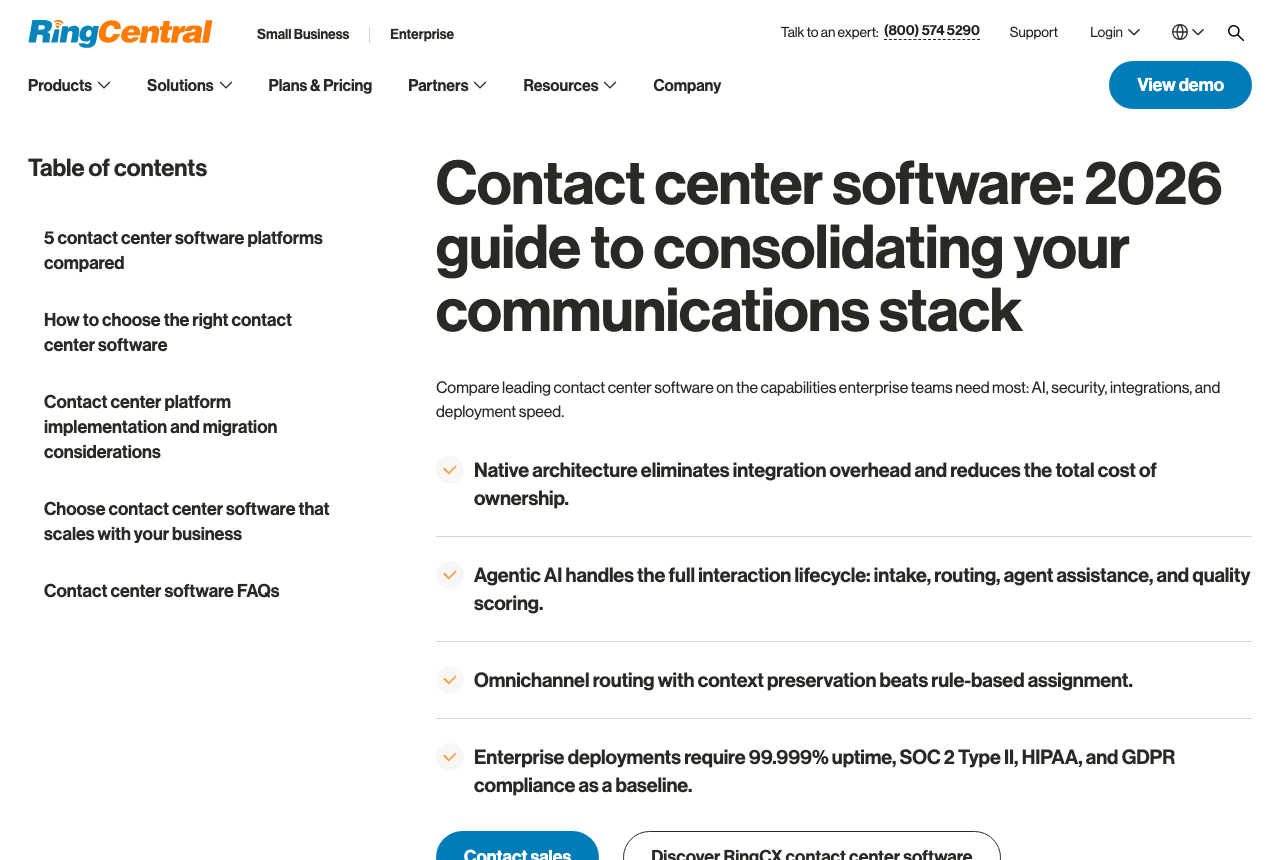 RingCentral Contact Center